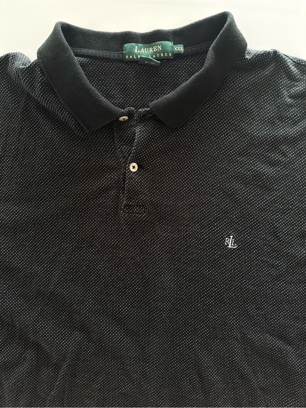 Vintage Ralph Lauren Polo Shirt - Mens 2XLT 2XL - Black & White - Green Label